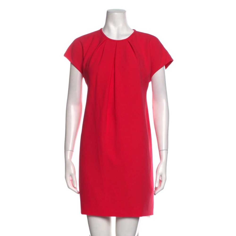 kate spade Red Cap-Sleeve Pleated Shift Mini Dress